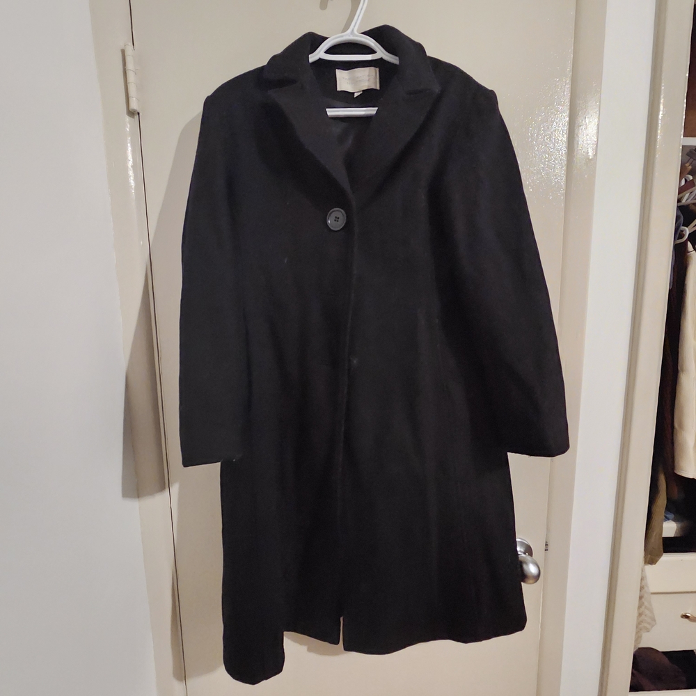 Elegant Black Women's Trench Coat Wool blend